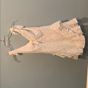 White ruffled play suit/ romper